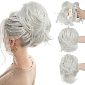 HAIR Claw Clip Short Ponytail Hair Extensions DIY Bendable Metals Messy Bun Hair